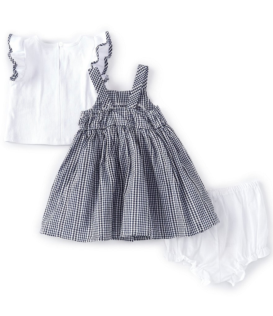 Peek Baby Girls 3-24 Months Long-Sleeve Embroidery Floral Print Babydoll Top & Pant Set