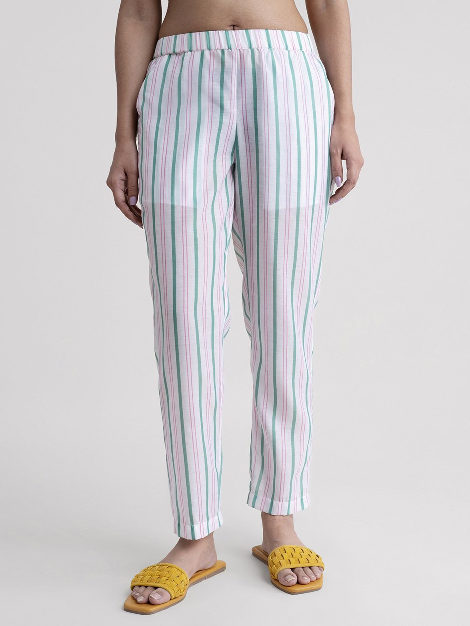 Pink Fort White Striped Pants