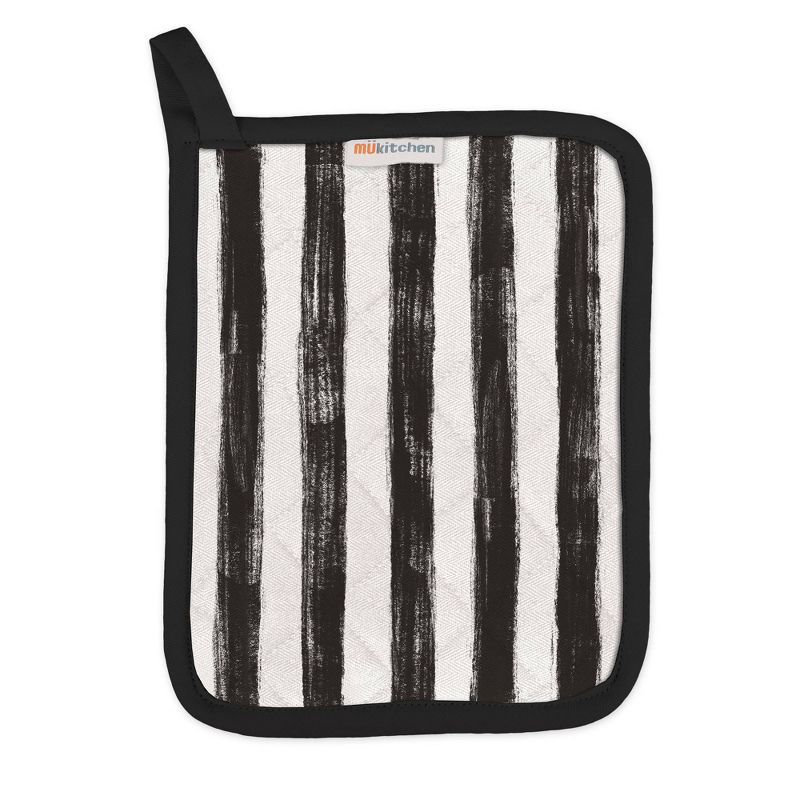 2pk Cotton Buffalo Check Oven Mitt Set Black - Design Imports