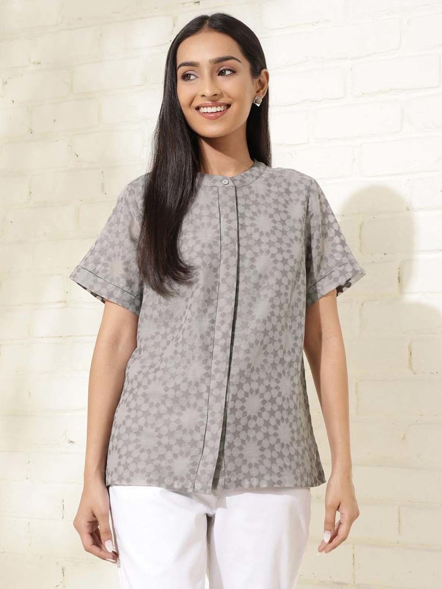 Fabindia Grey Printed Tunic