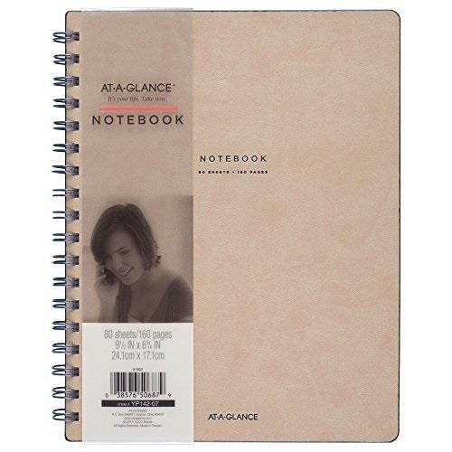 At-A-Glance Signature Collection Medium Meeting Book - 80 Sheets - Twin Wirebound - Ruled - 7 7/8" x 9 5/8" - 1Each  MEA