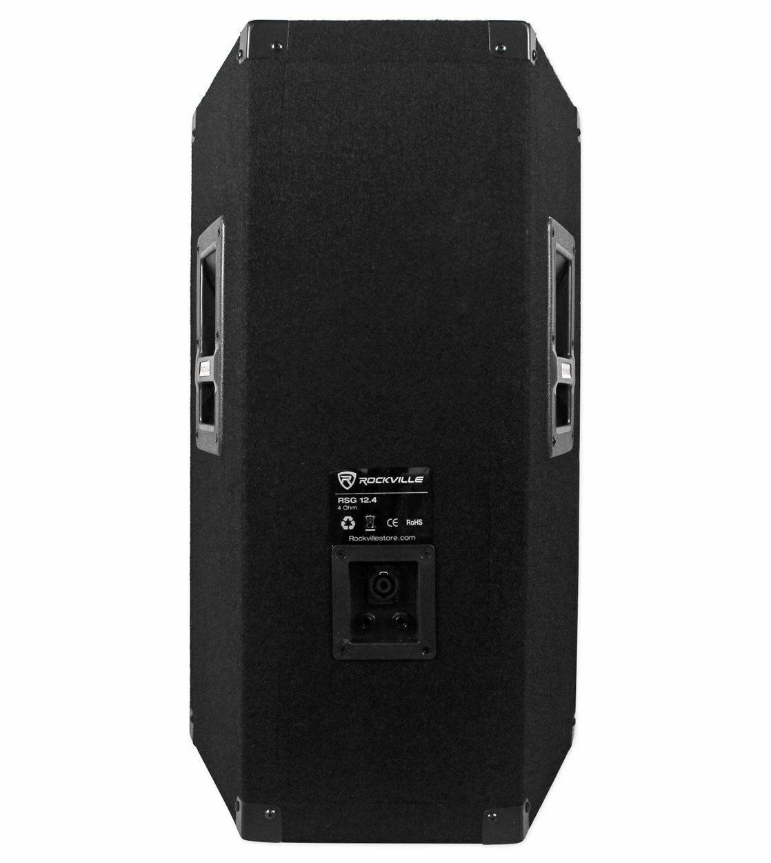 2   RSG12.4 12&rdquo; 1000w DJ Speakers+RPA5 1000w Amplifier+Stands+Cables+Bag