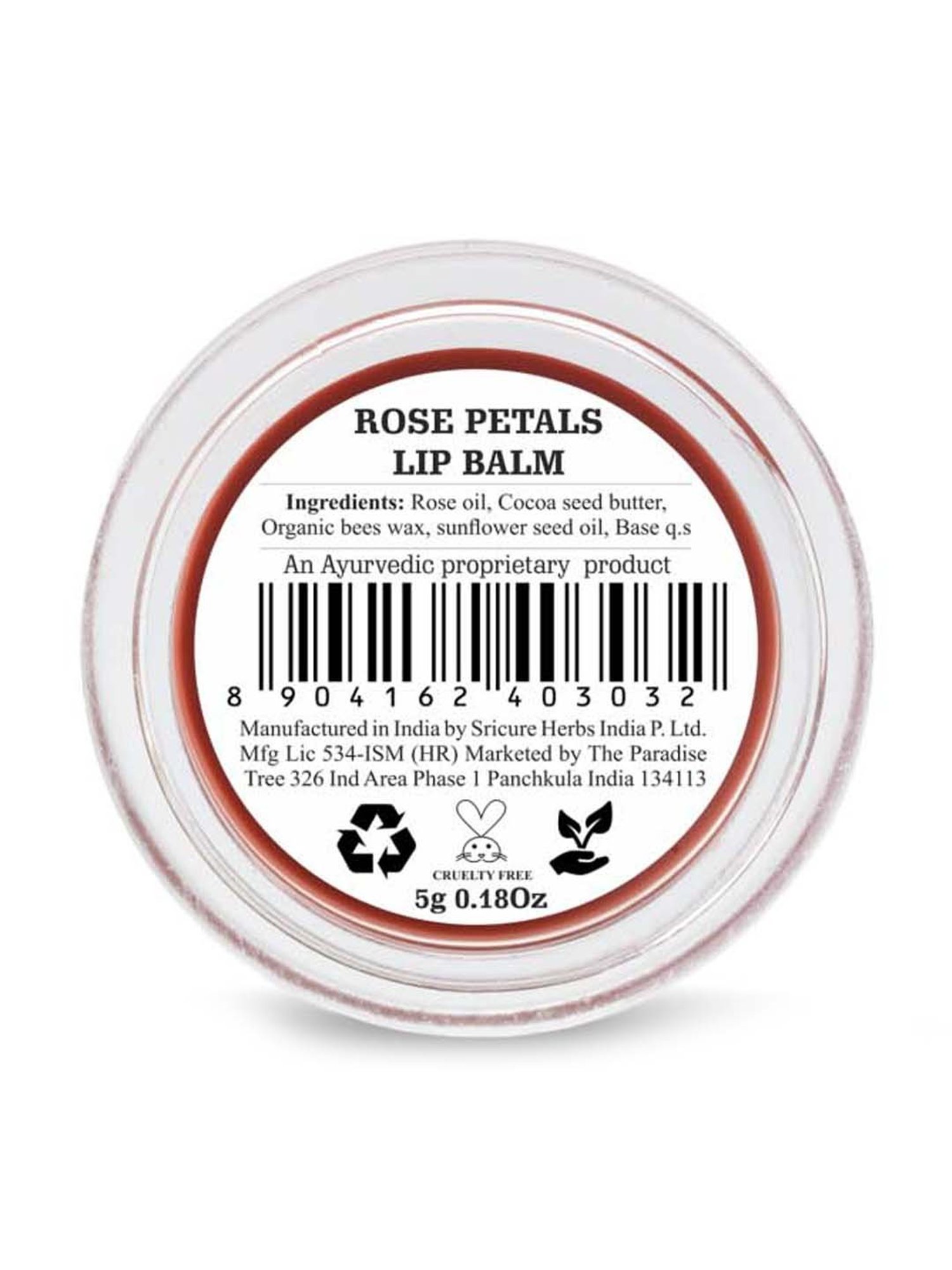 The Paradise Tree Rose petals Lip Balm - 5 gm