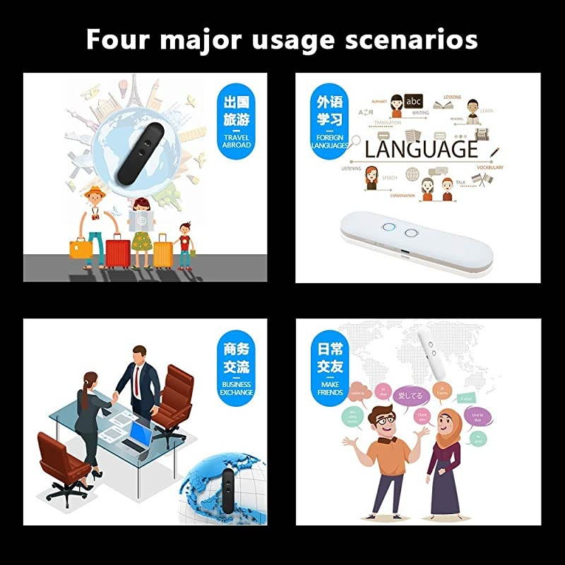 T4 Voice Translator Handhold Real Time Speech Translation 42+ Languages English Chinese Arabic Portuguese French German Spanish Russian Japanese for Travel Business Shopping Meeting (White)