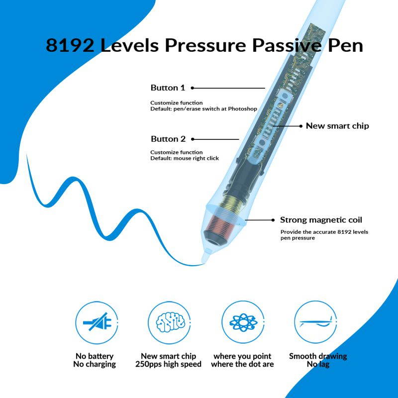 VEIKK P05 Digital Battery-Free Pen for VEIKK VK640 and VK1200 Drawing Display and Tablet