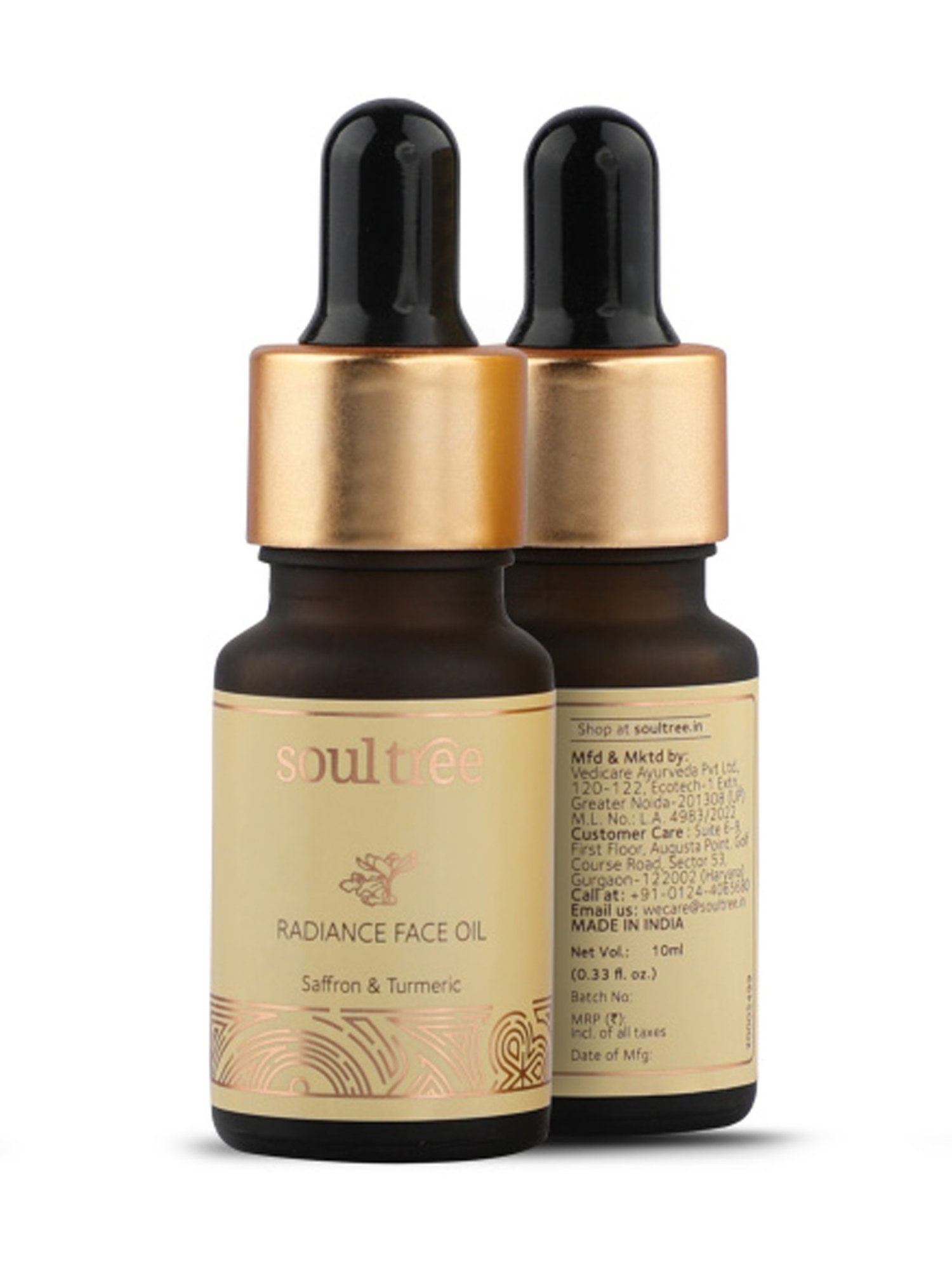 Soultree Radiance Face Oil with Saffron & Turmeric - 10 ml