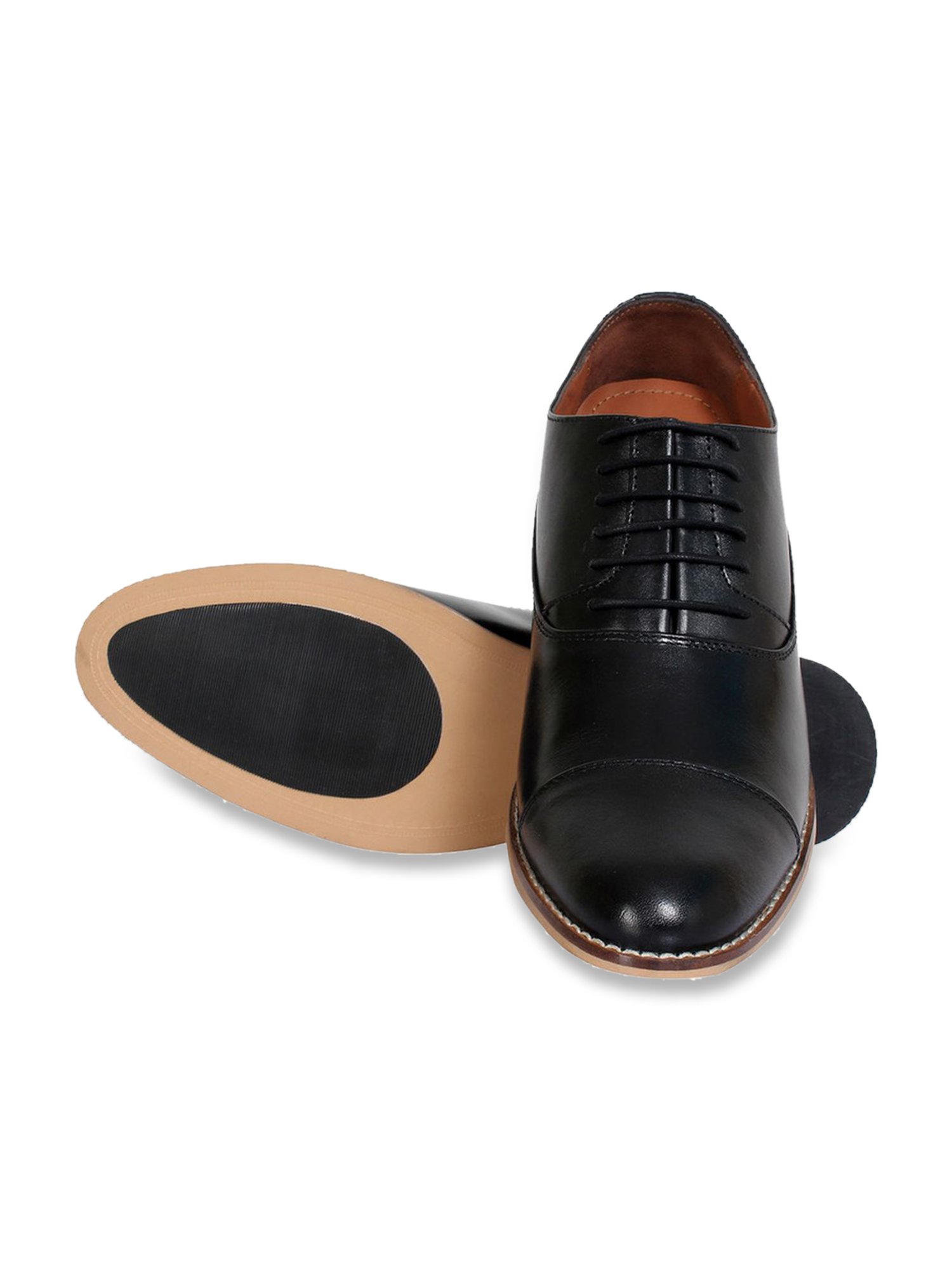 Celby Men's Height Increasing Black Oxford Shoes