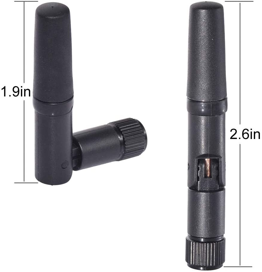 Eightwood Small WiFi Antenna 2.4GHz RP-SMA Antenna 2pcs for Desktop Computer WiFi USB Adapter PCI PCIe Card WiFi Router Hotspot