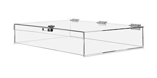 Marketing Holders Acrylic Locking Case Security Show Safe Box Display Lucite Clear 16"w x 13"d x 3"h Qty 1