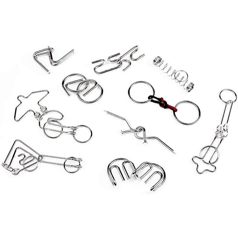 Professor Puzzle Puzzle & Perplex Metal Brain Teaser Puzzle 10 Piece Set