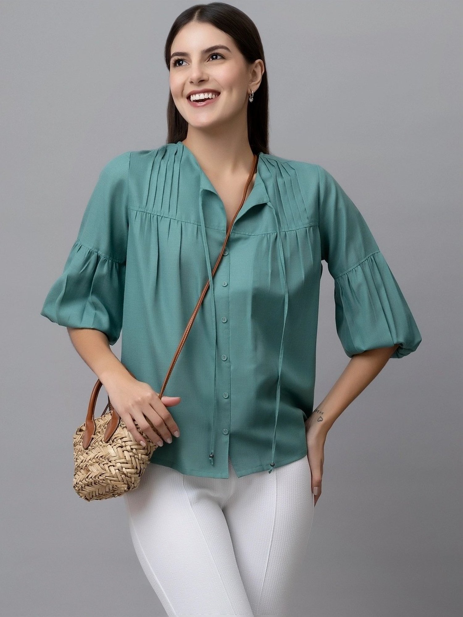 PURYS Blue Regular Fit Top