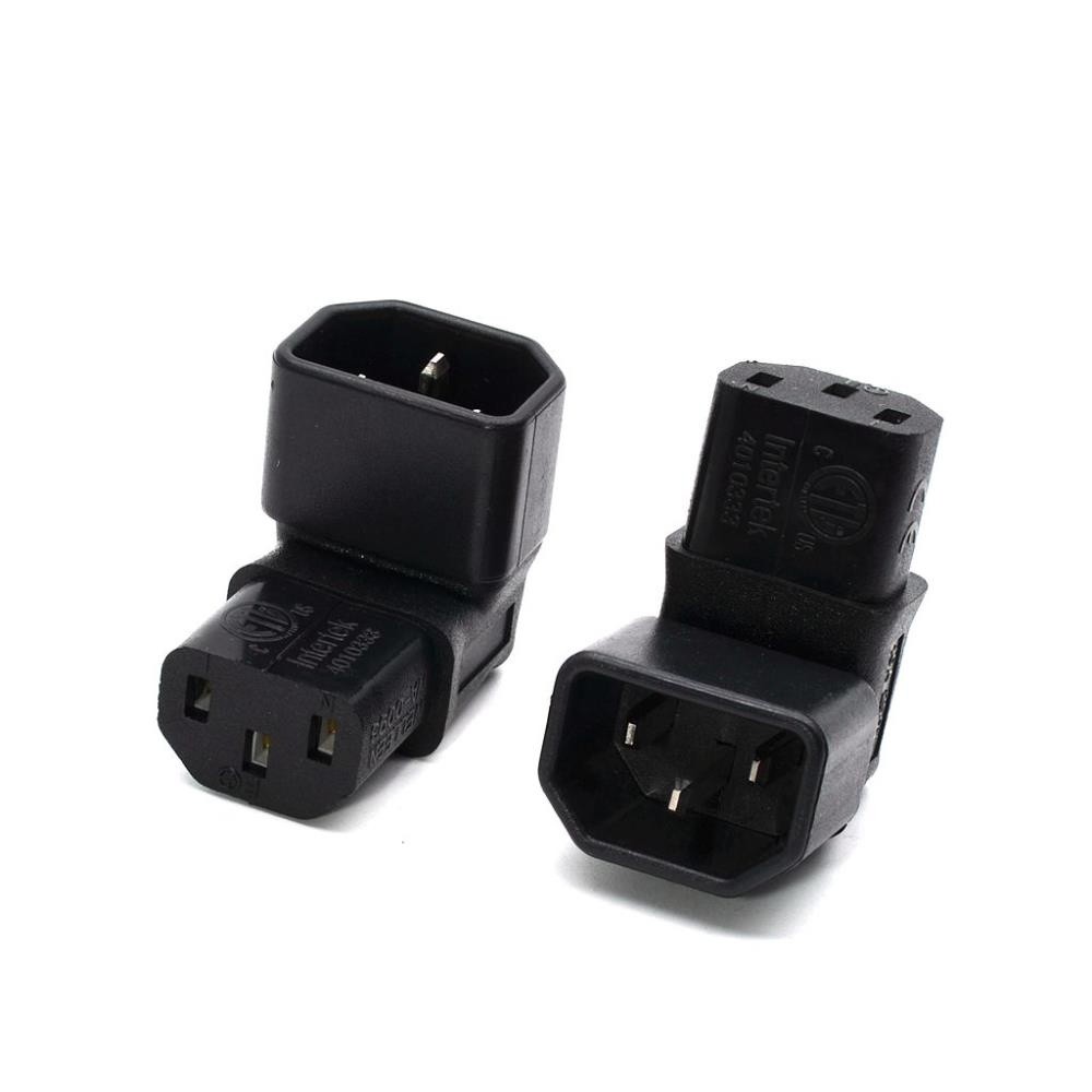 Right Angled IEC Convert Adapter, Down Angled IEC 320 C14 to C13 for TV Wall C13 TO C14