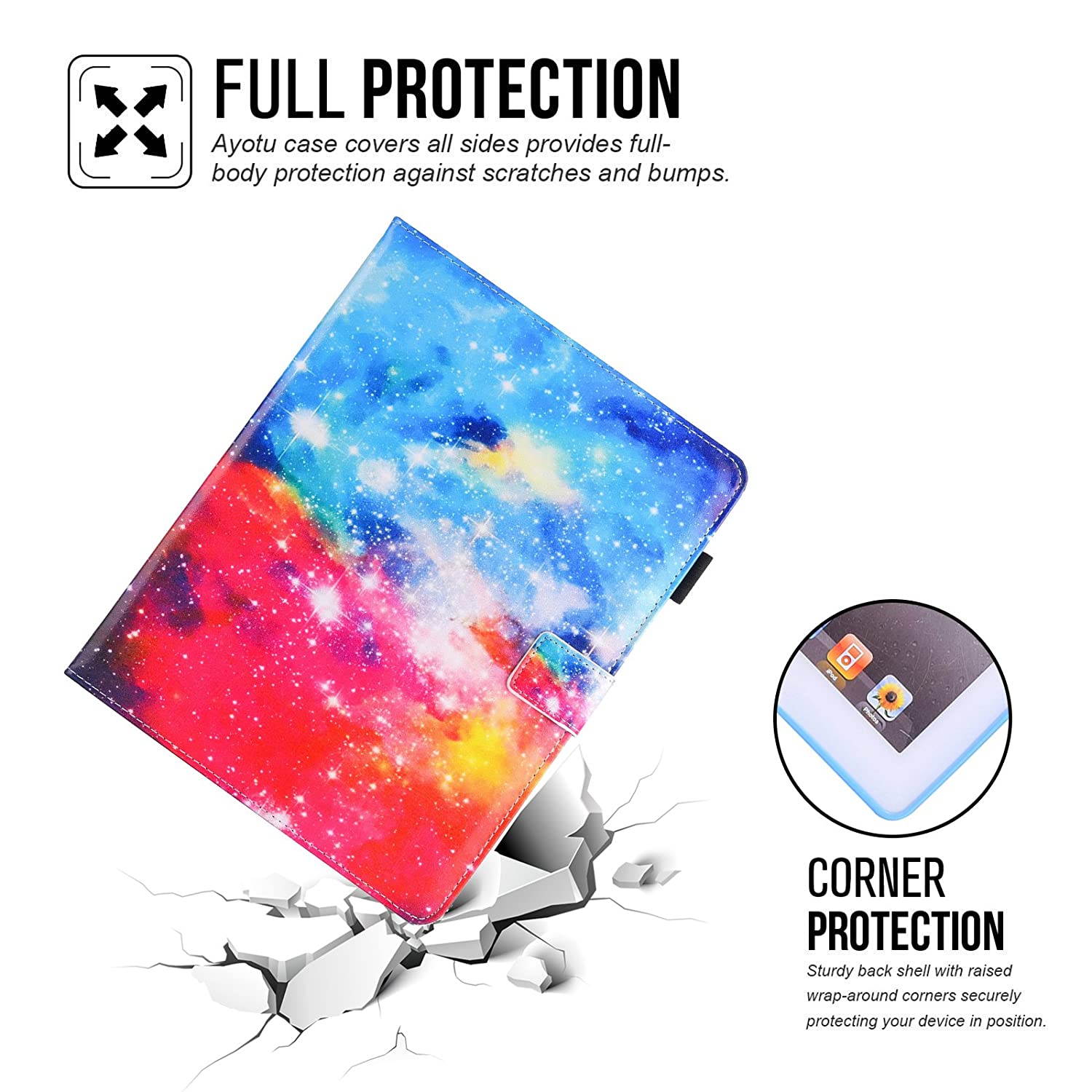 iPad Case, iPad 2/3/4 Case, Dteck Multi-Angle Viewing Folio Protective Cover with Auto Sleep Wake Smart Protective Wallet Cover for Apple iPad 2, iPad 3 & iPad 4th Generation, Star Party