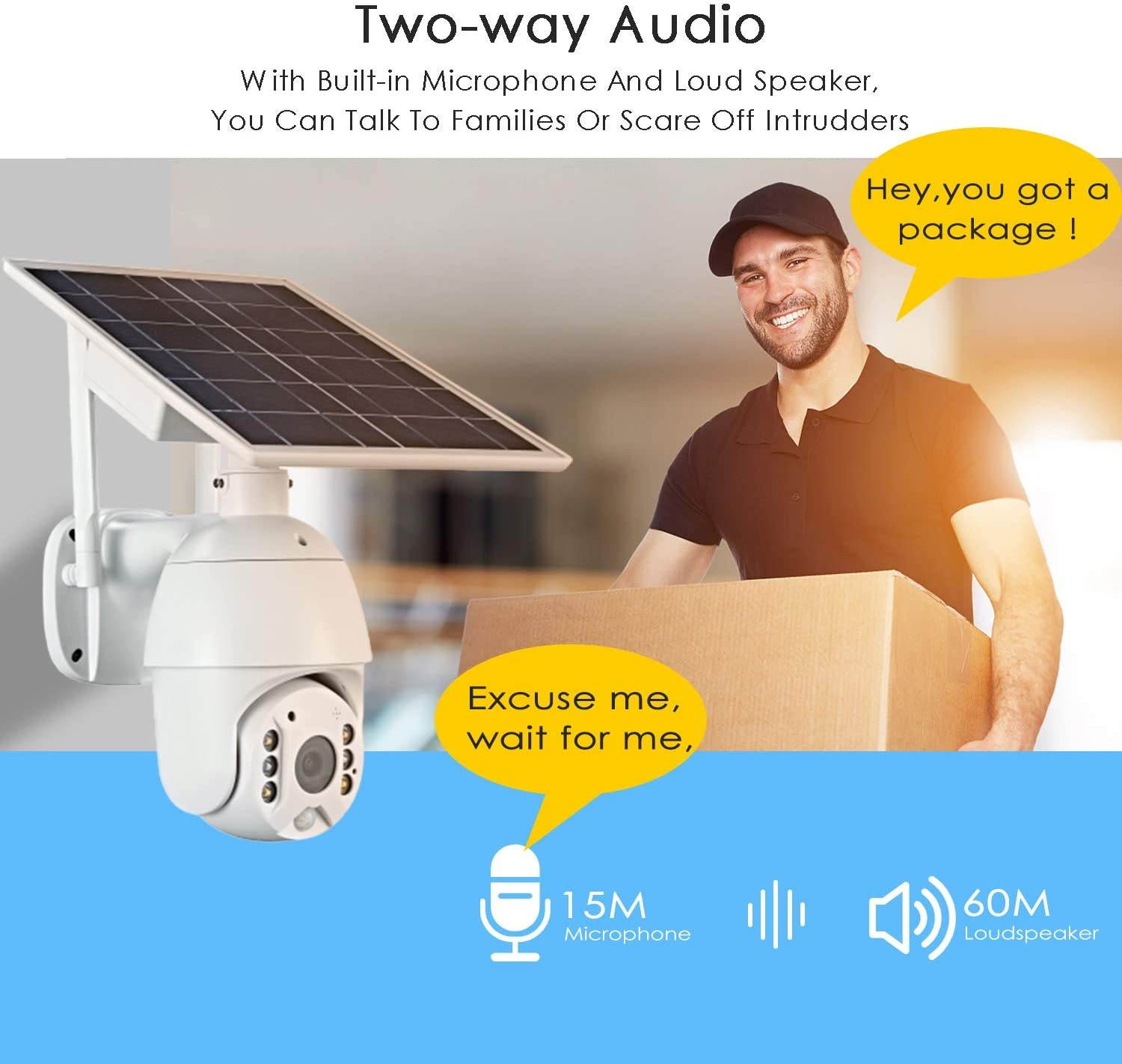 LOOSAFE SAF10 Outdoor Security Camera with Solar Power Wireless WiFi 6.5ft Extension Cable and Bracket