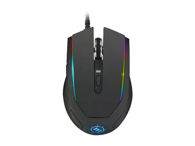 ENHANCE Voltaic Gaming Mouse 3500 dpi with Color-Changing LED Lights, High-Performance Optical Sensor, Ergonomic 6 Button Design and Braided Cord