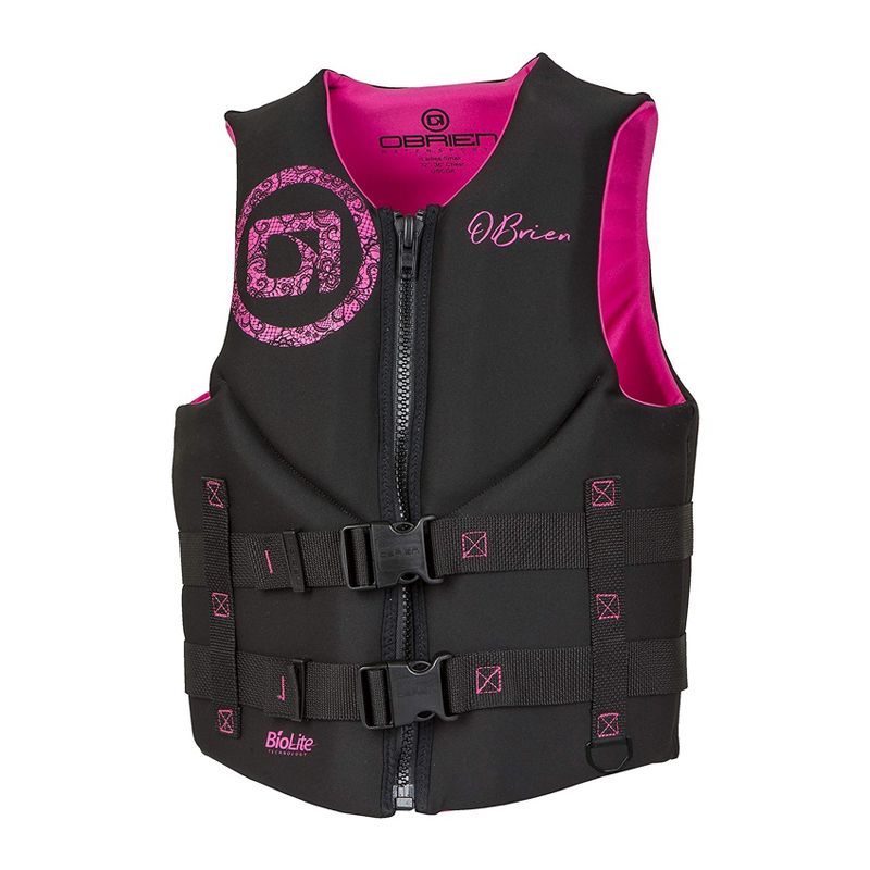 O'Brien Watersports Adult Women's Traditional Neoprene Swimming Boating Life Jacket Size X Small, Pink