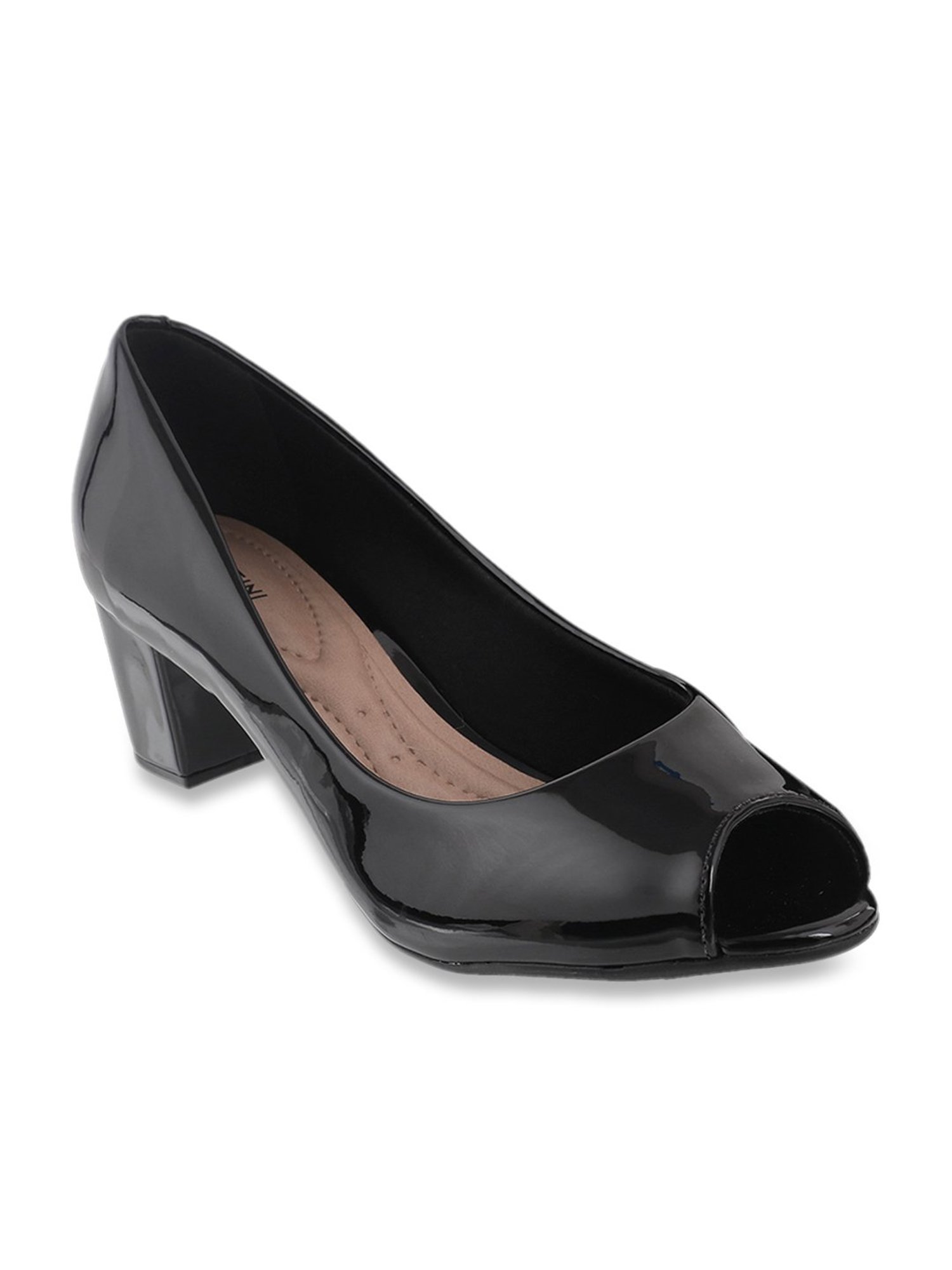 J. Fontini by Mochi Women's Black Peeptoe Shoes