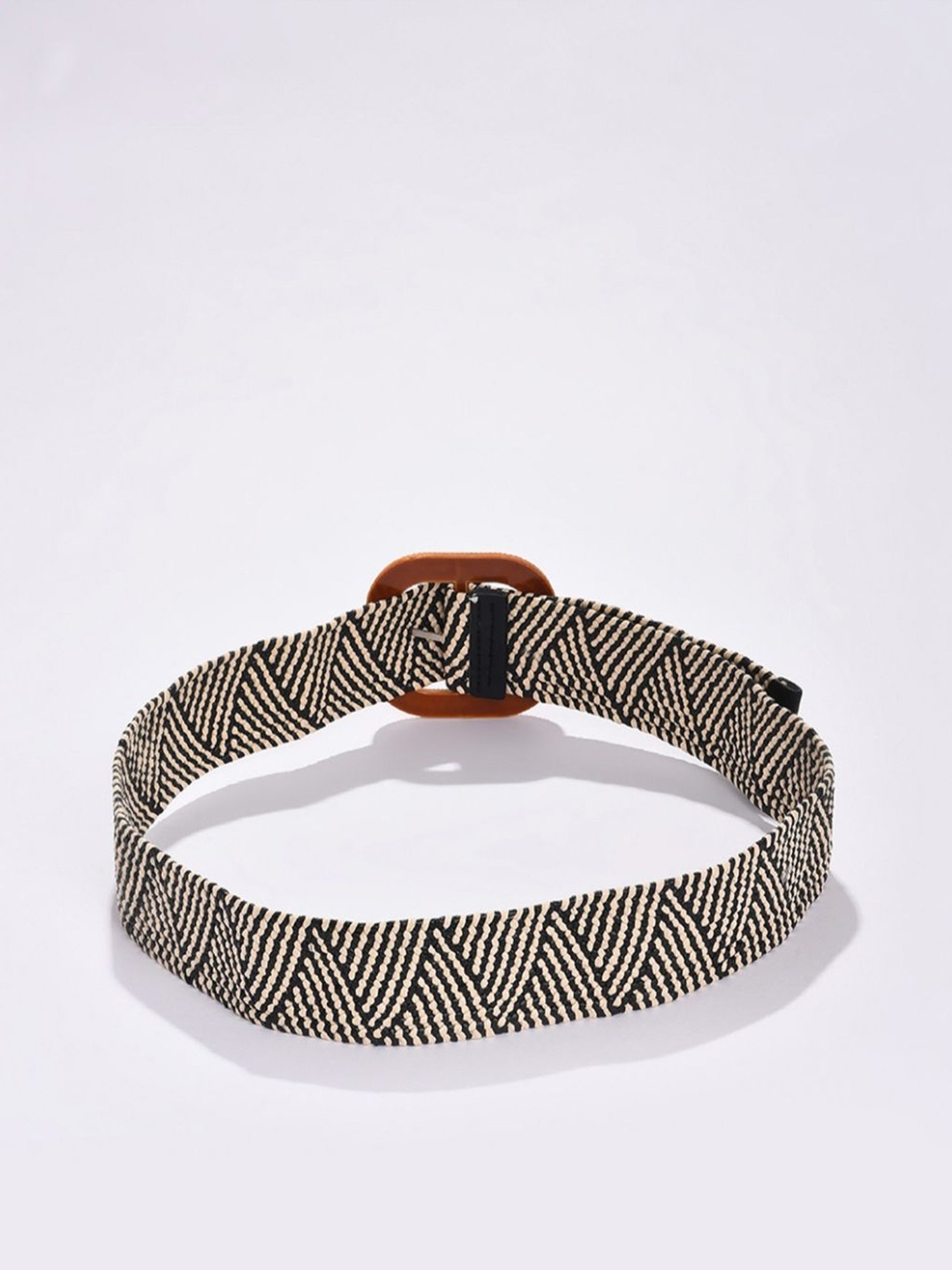 HauteSauce Black Textured Casual Belt for Women