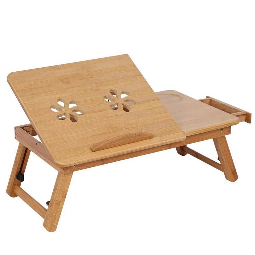 Laptop Lap Desk Laptop Bed Table Adjustable Bamboo Rack Laptop Desk Adjustable Portable Breakfast Serving Bed Tray Dormitory Bed Lap Desk Portable Book Reading Tray Stand For Sofa Bed