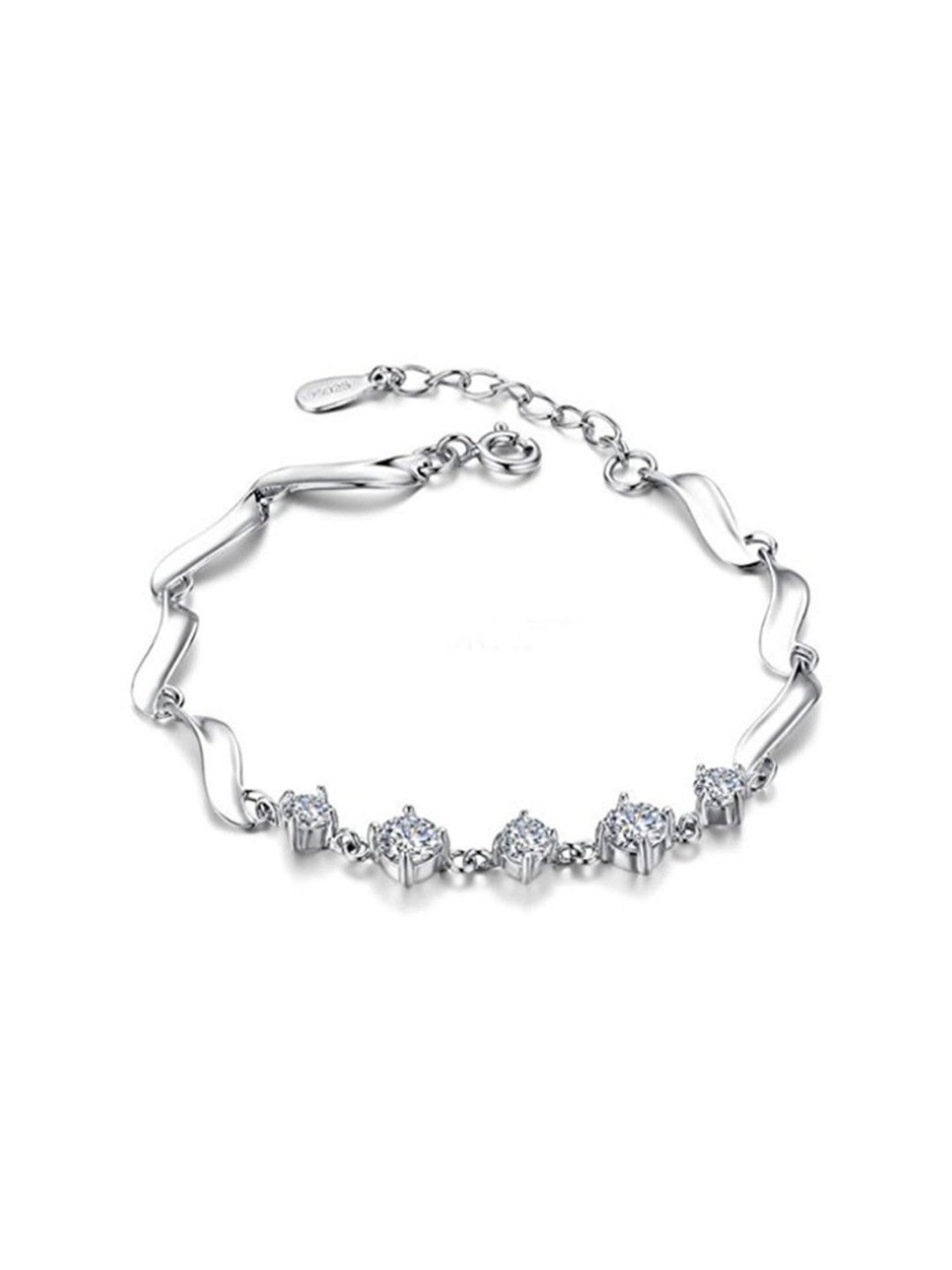 YouBella Stylish Latest Design Jewellery Silver-Plated Flexible fit Bracelet