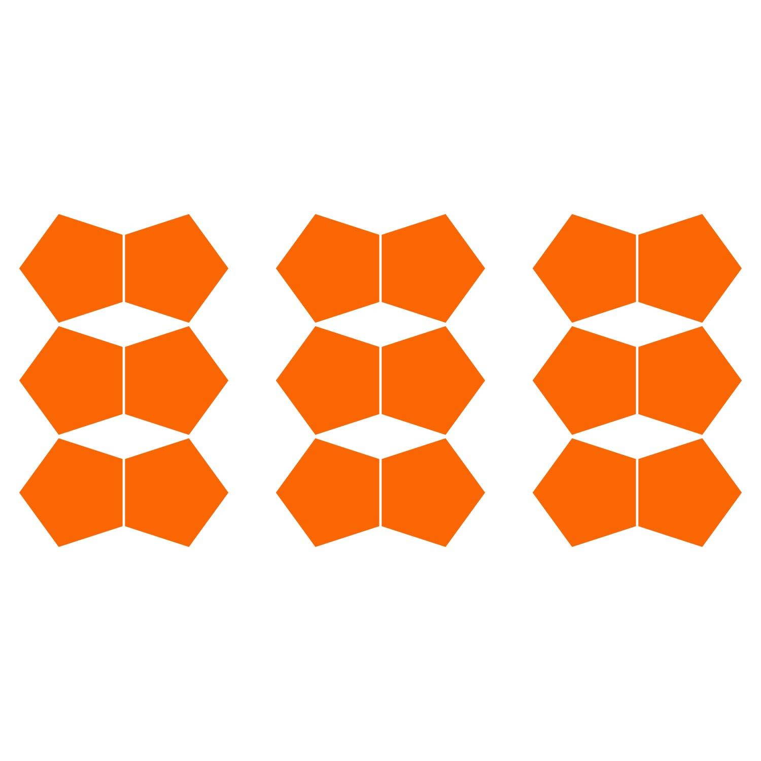 LiteMark 5.5 Inch Red Removable Pentagon Decals - Pack of 8