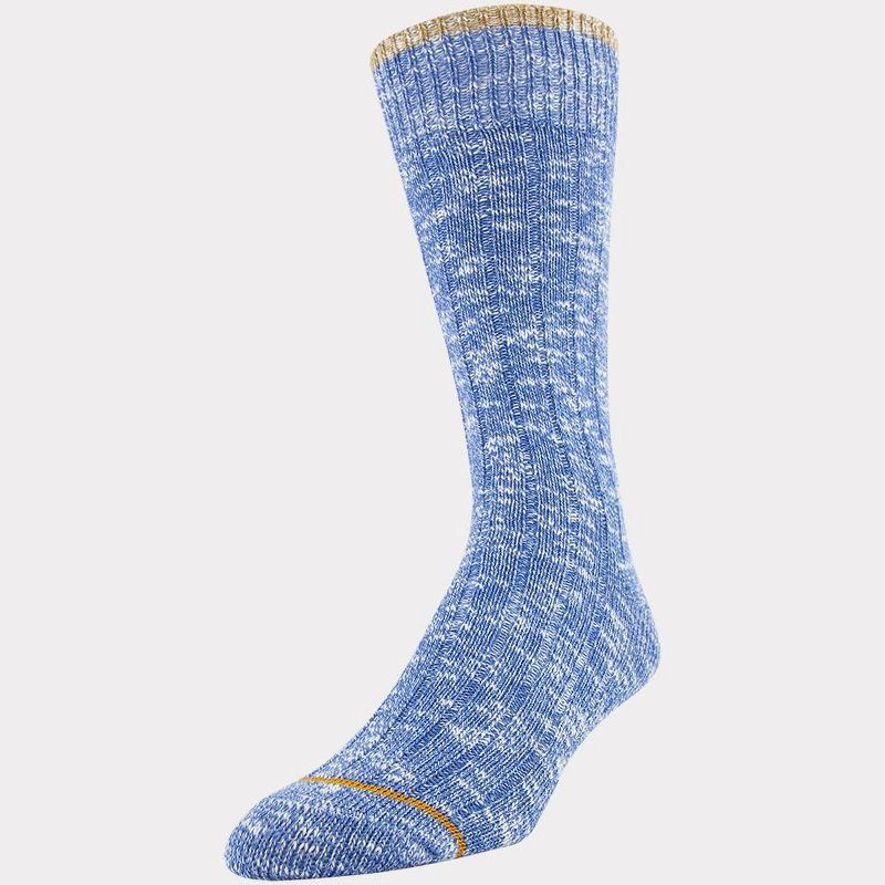 Signature Gold by GOLDTOE Men's Native Nomad Crew Slub Socks 2pk - Navy Marl 6-12.5