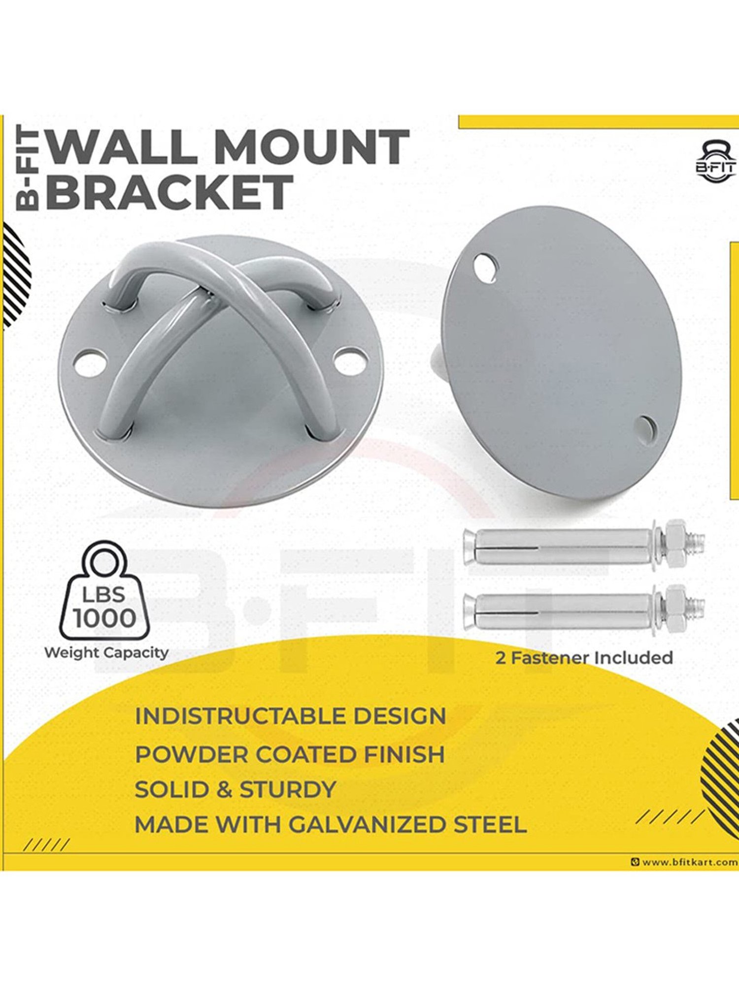 B Fit Mount Wall and Ceiling Mount for Suspension Straps Wall Mount Anchor (Grey)