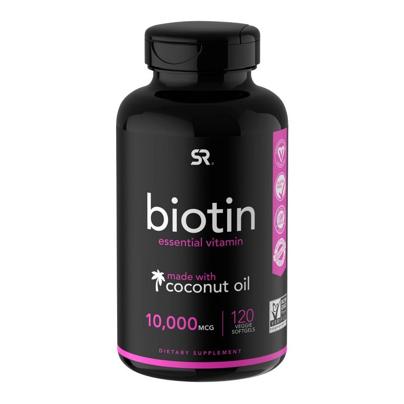 Sports Research Biotin 10000mcg Veggie Softgels - 120ct