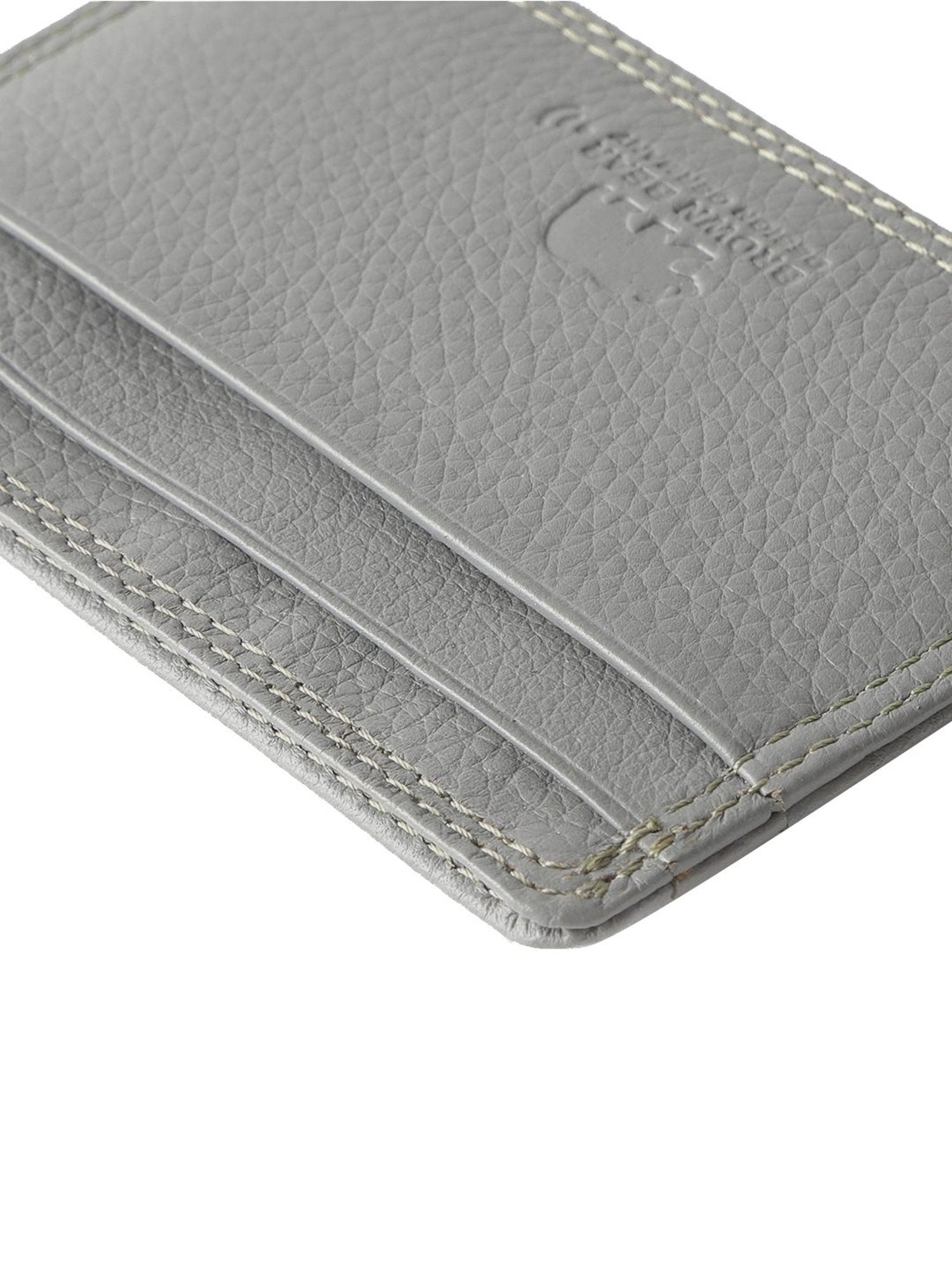 Brown Bear Grey Casual Leather Rfid Card Holder for Men