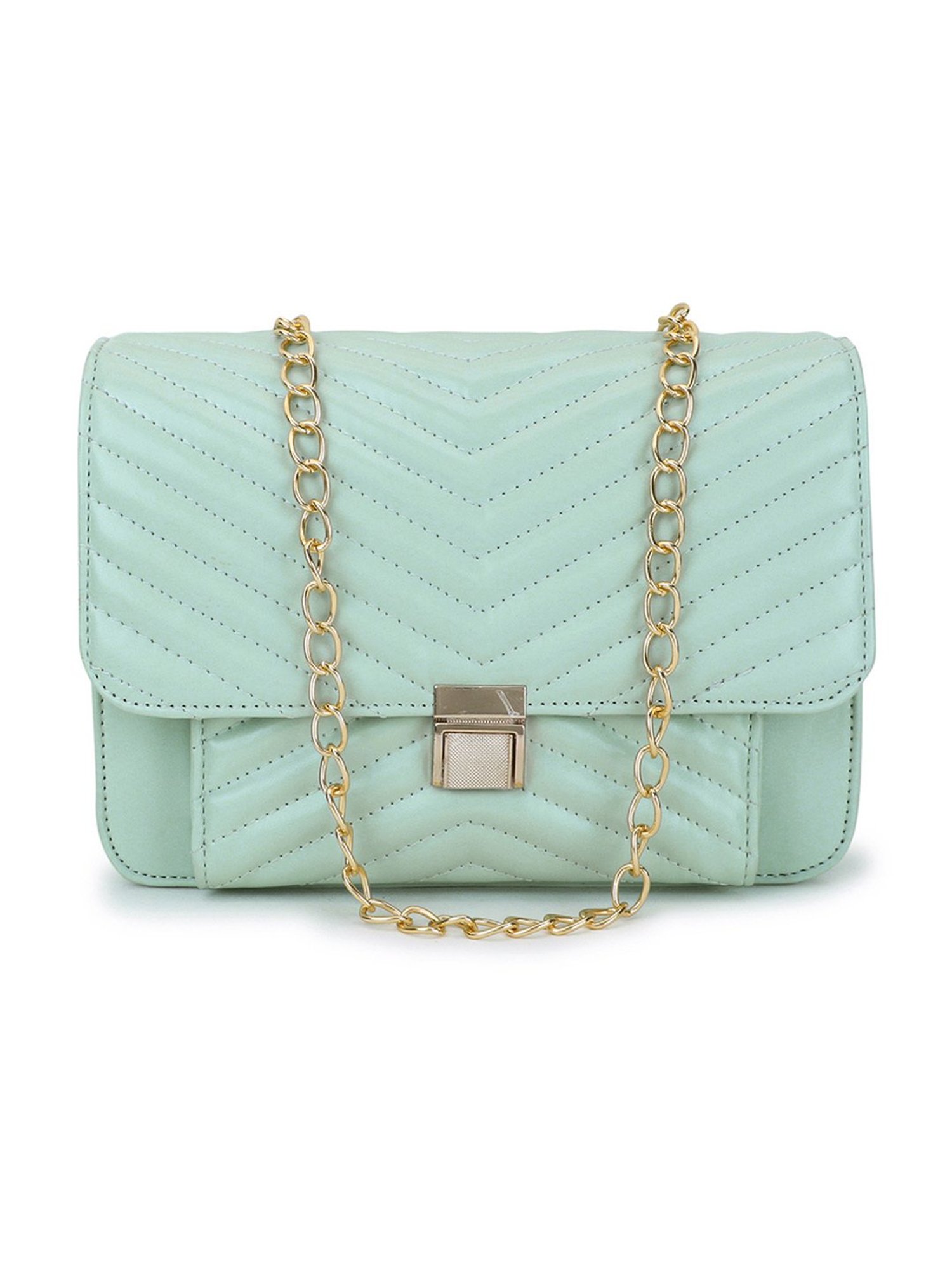 Spice Art Green Solid Medium Envelope Shaped Cross Body Bag