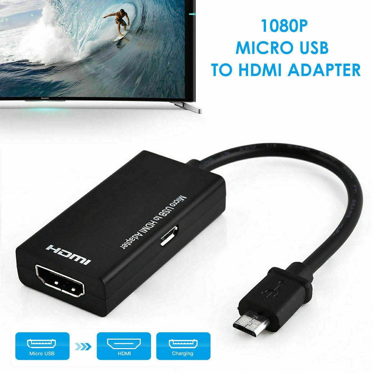 MHL Micro USB to HDMI Adapter Converter Cable for Android Phone Smartphone HD TV