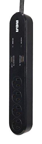 RCA PS42R 450 Joule 4 Outlet and 2 USB Outlet Surge Protector