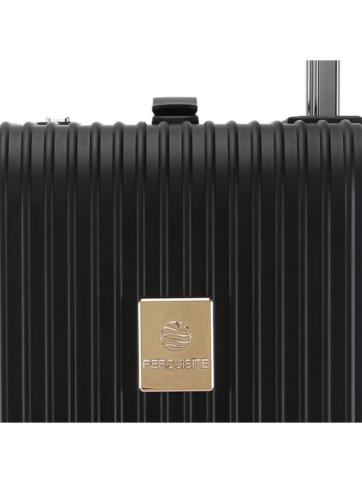 Perquisite Aluminium Trolly Black Textured Hard Cabin Bag - 56 cm