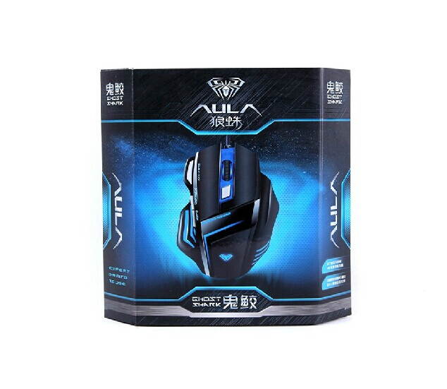 A-jazz 8D 2000DPI AULA Ghost Shark Firepower 7 Buttons USB Optical High-End Professional Gaming Mouse