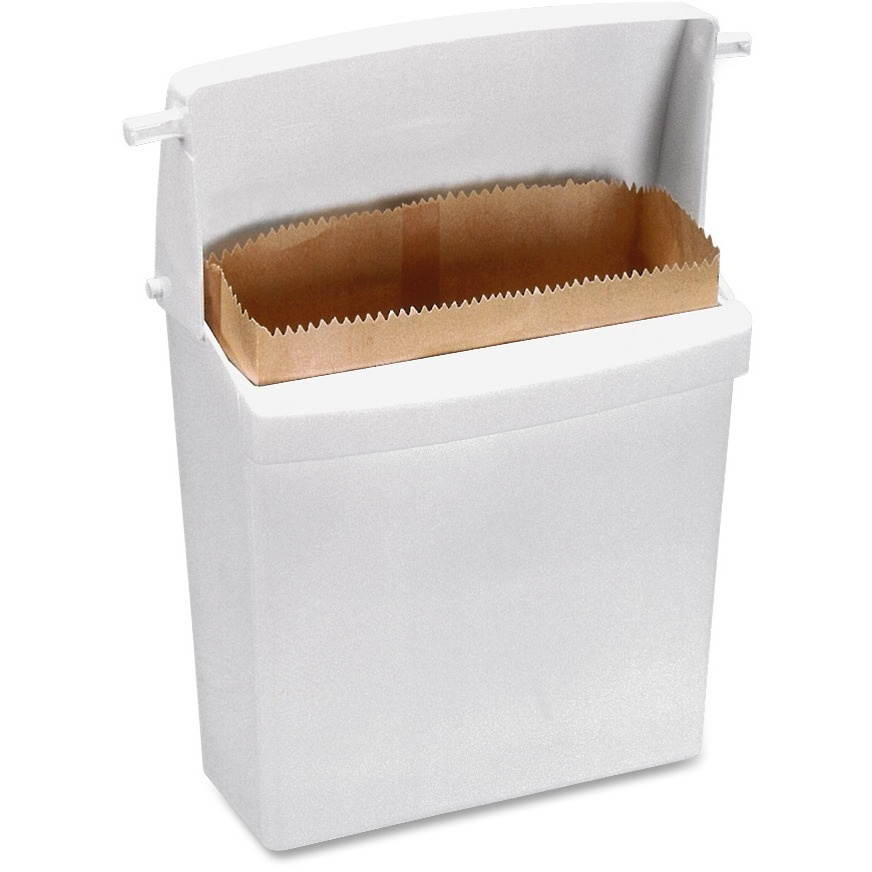 RMC 25125200, Sanitary Napkin Disposal Receptable, 10.6" Height x 8.9" Width x 4.6" Depth - Plastic &ndash; White, 1 Each