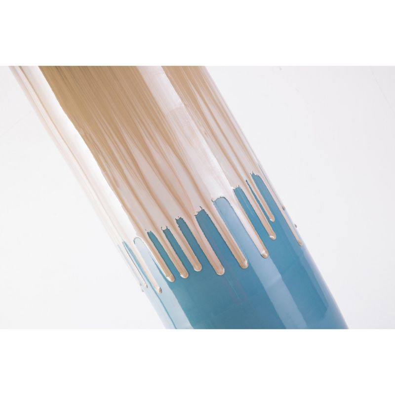 Uniquewise 37.5" Cylinder Tricolor Drip Hand Painted Ceramic Handmade Floor Vase