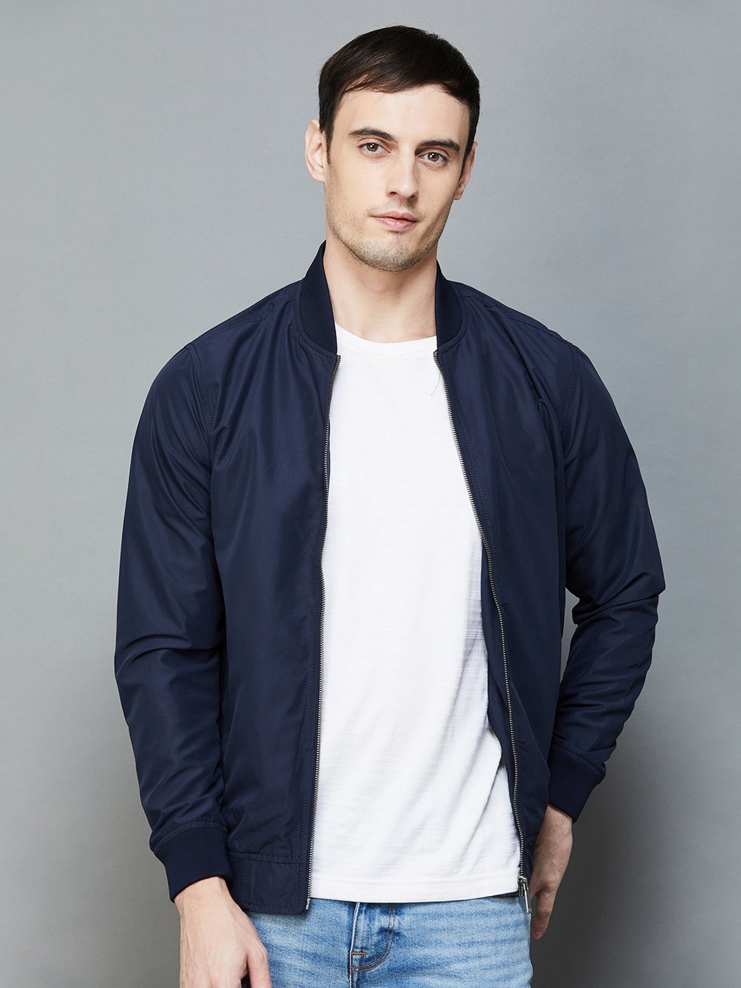 BOSSINI Navy Regular Fit Bomber Jacket