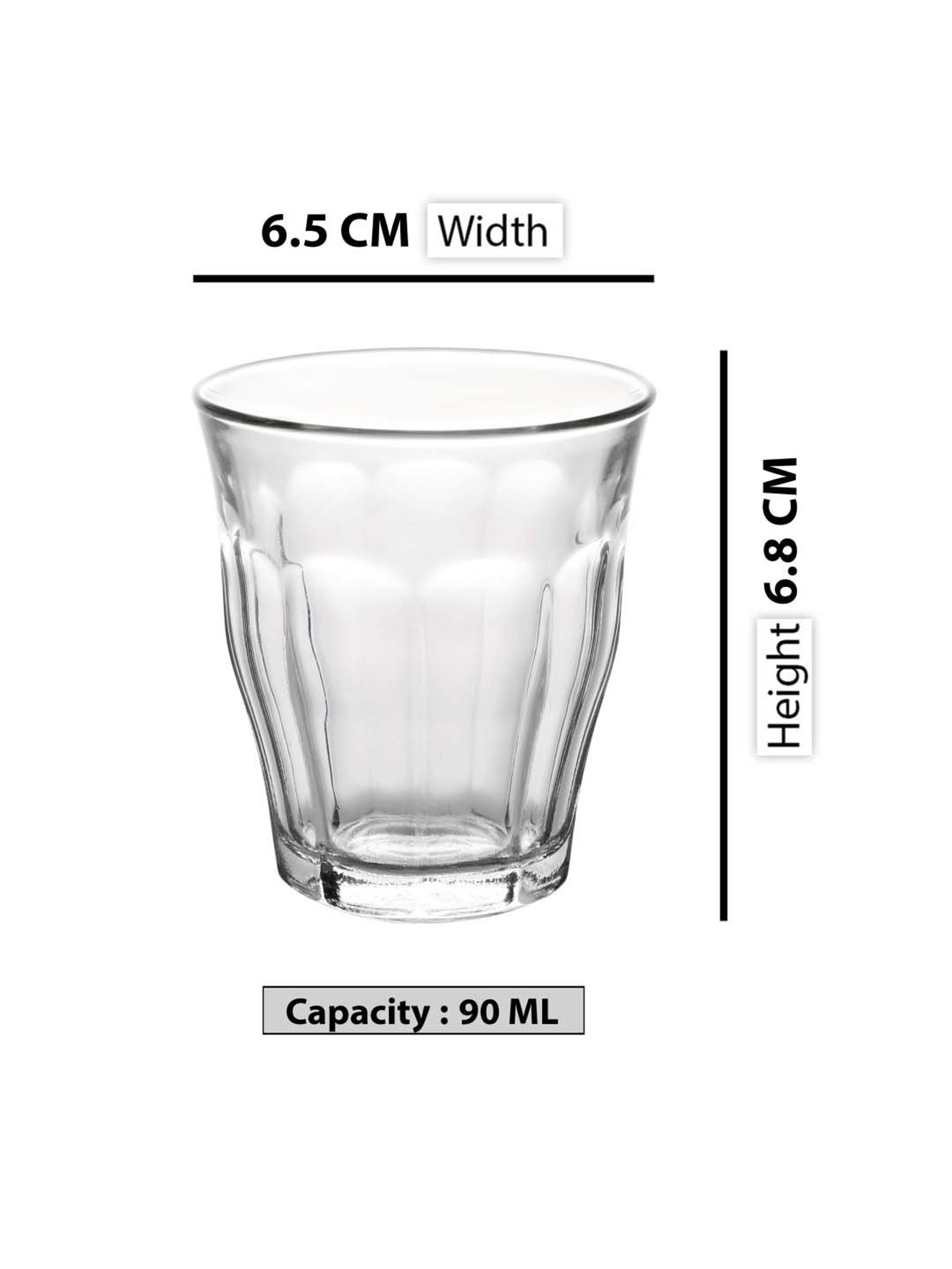 Duralex 'Picardie' Transparent Glass 17.5 cm Tumbler (0.09 L) - Set of 4