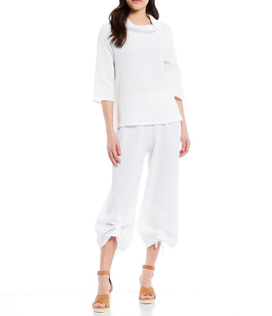 Bryn Walker Ruched Cropped Gauze Pants