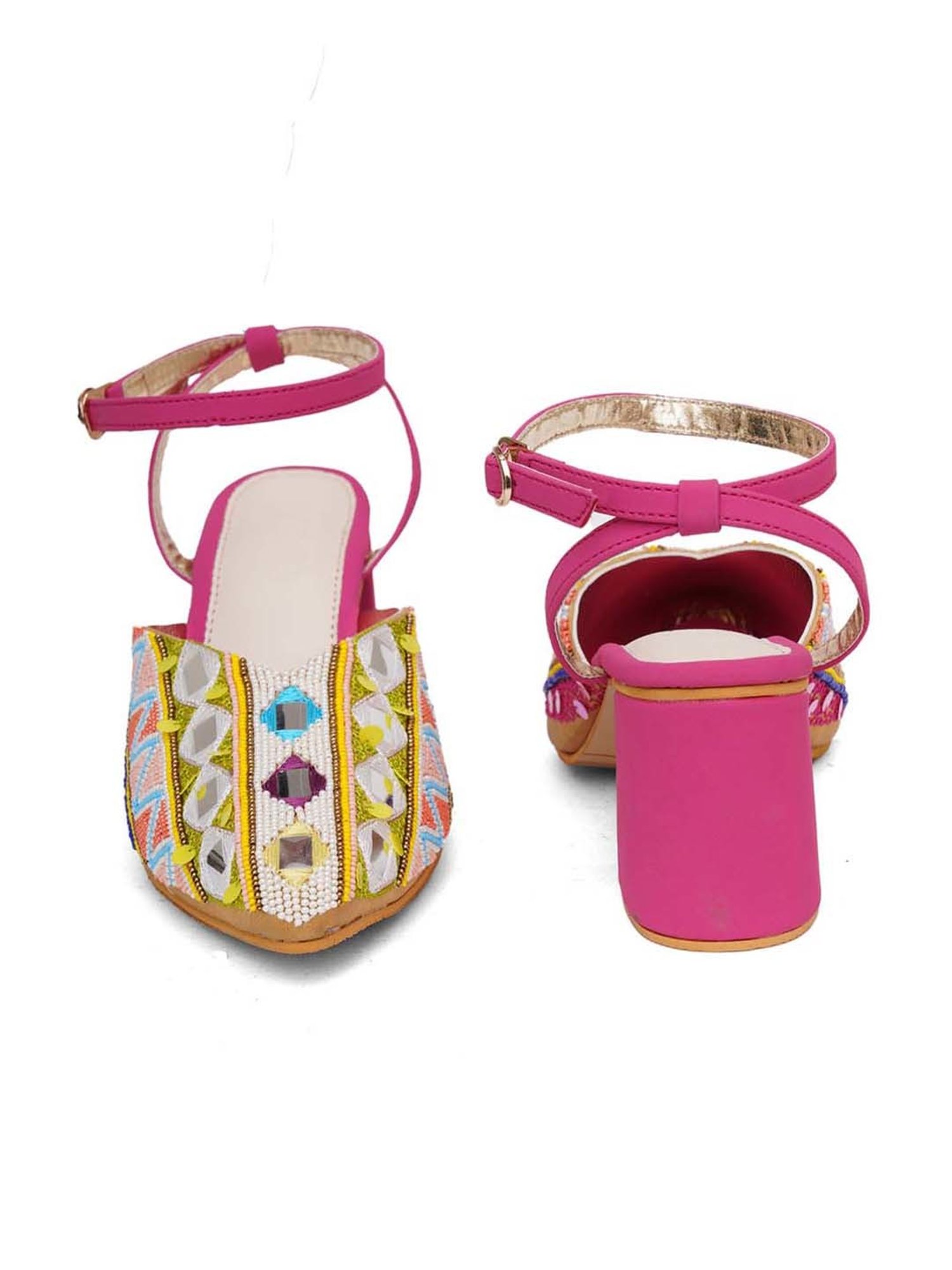 Sole House Women's Pink Ankle Strap Sandals