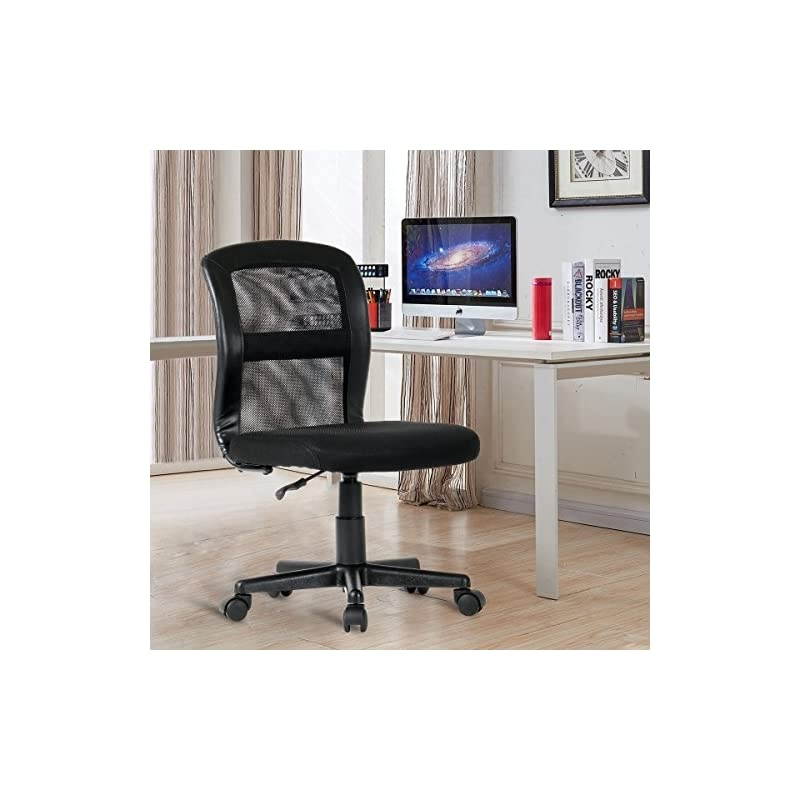 Ergonomic Home Office Chair Mesh Desk Chair Computer Chair with Lumbar Support Executive Cute Mid Back Swivel Rolling Task Chair for Women Girls, Orange