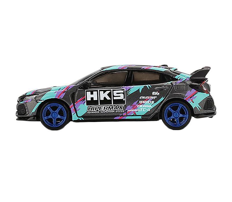 Honda Civic Type R (FK8) HKS Time Attack (2018) Limited Edition to 1200 pieces Worldwide 1/64 Diecast Model Car by True Scale Miniatures