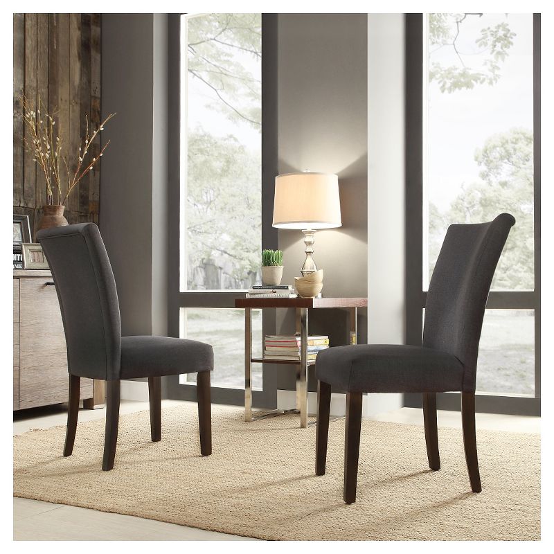 Set of 2 Quinby Parson Dining Chair Wood Charcoal - Inspire Q