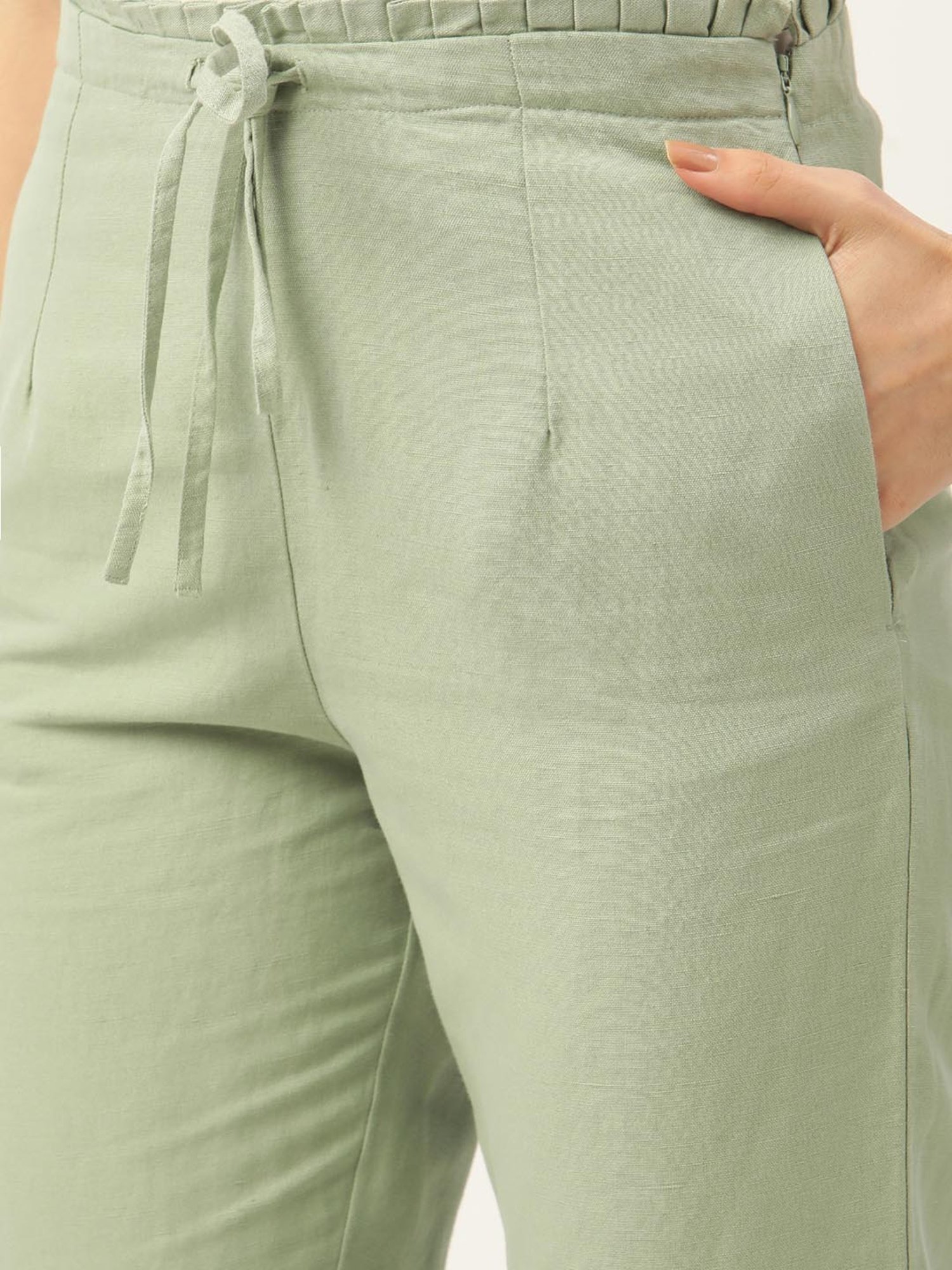 Rooted Green Drawstring Trousers