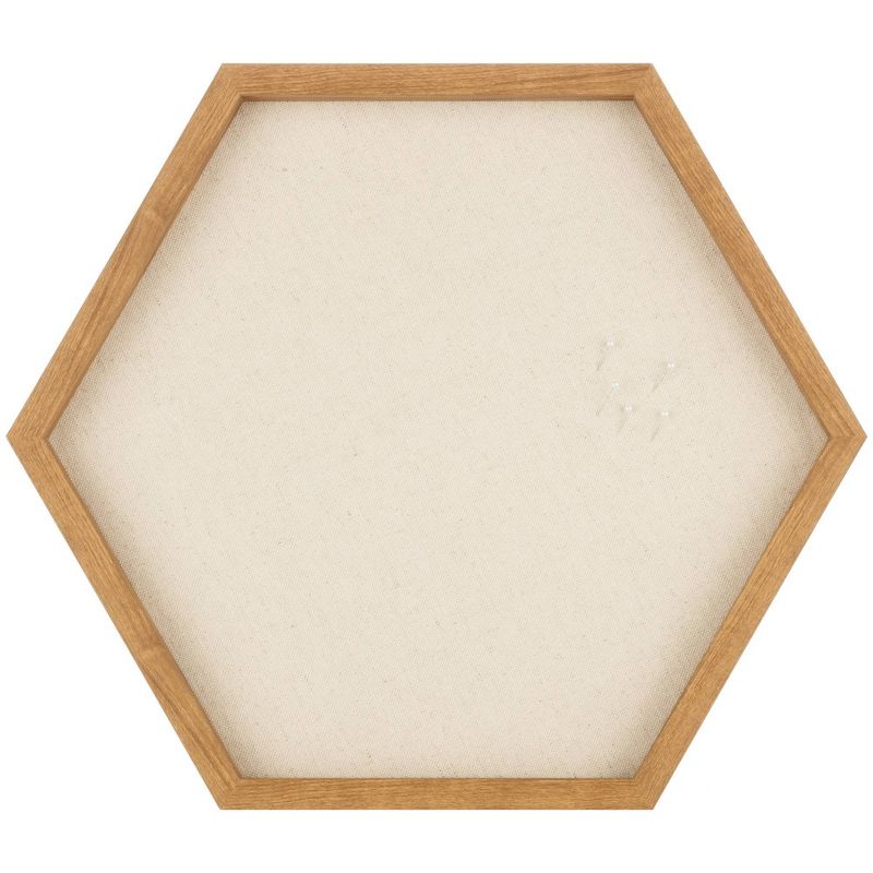 3pc Wood Hexagon Dry Erase Chalkboard/Pinboard Wall Organizer Set Natural - Gallery Solutions