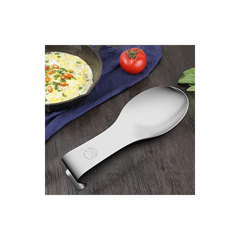 Stainless Steel Spoon Rest Set of 2,  Large patula Ladle Holder, Spoon Rest Holder, Dishwasher Safe
