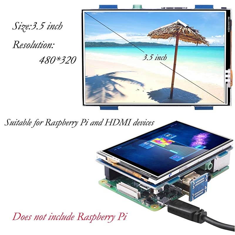 for Raspberry PI 3 Generation TFT Touch Screen 35 inch TFT LCD Display Monitor Support All Raspberry PI System Video Movie Play Arcade Game HDMI Audio Input SC6A