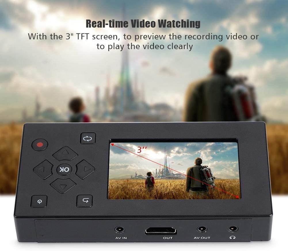 Tangxi Portable 3 TFT Screen AV Recorder Audio and Video Converter Video Capture Recording Player VHS to Digital Converter to Capture Video from VCR VHS Tapes Hi8 Camcorder DVDTV Box