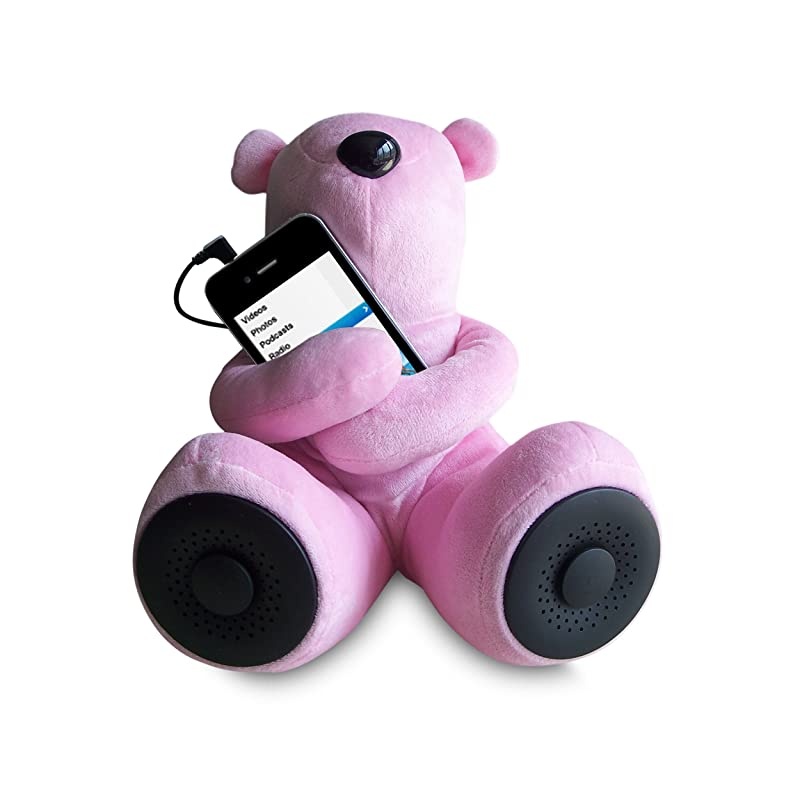 ST1 Portable Teddy Speaker For iPod iPhone Smartphone MP3 Media Player Pink