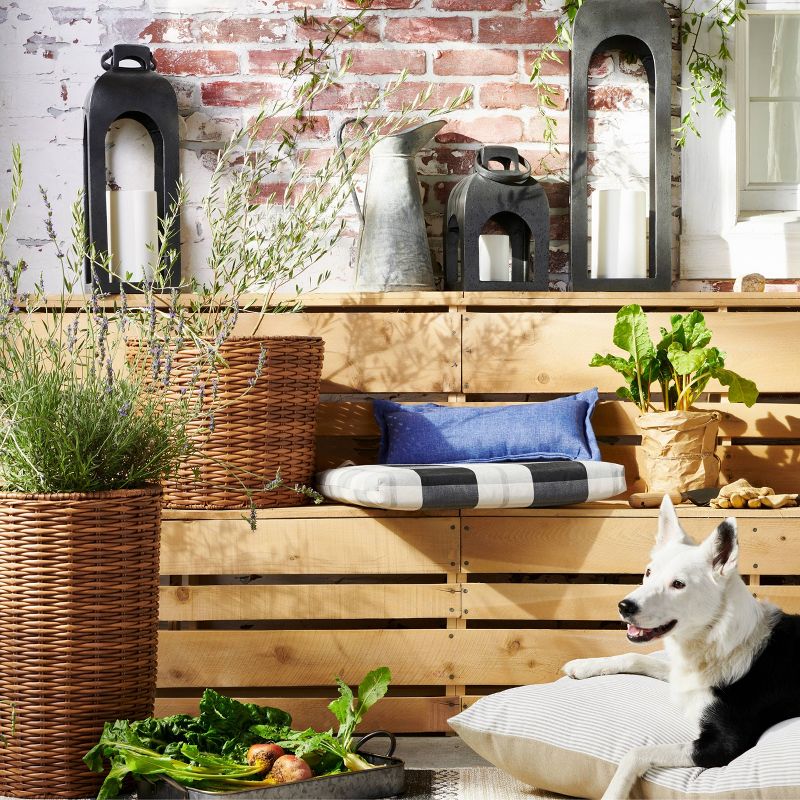 Mirabelle Outdoor Ottoman - Gold - Adore Decor